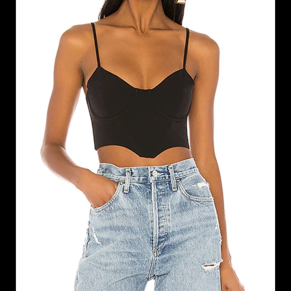 NBD Lacey Bustier Top in Black. SOLD OUT ON REVOLVE